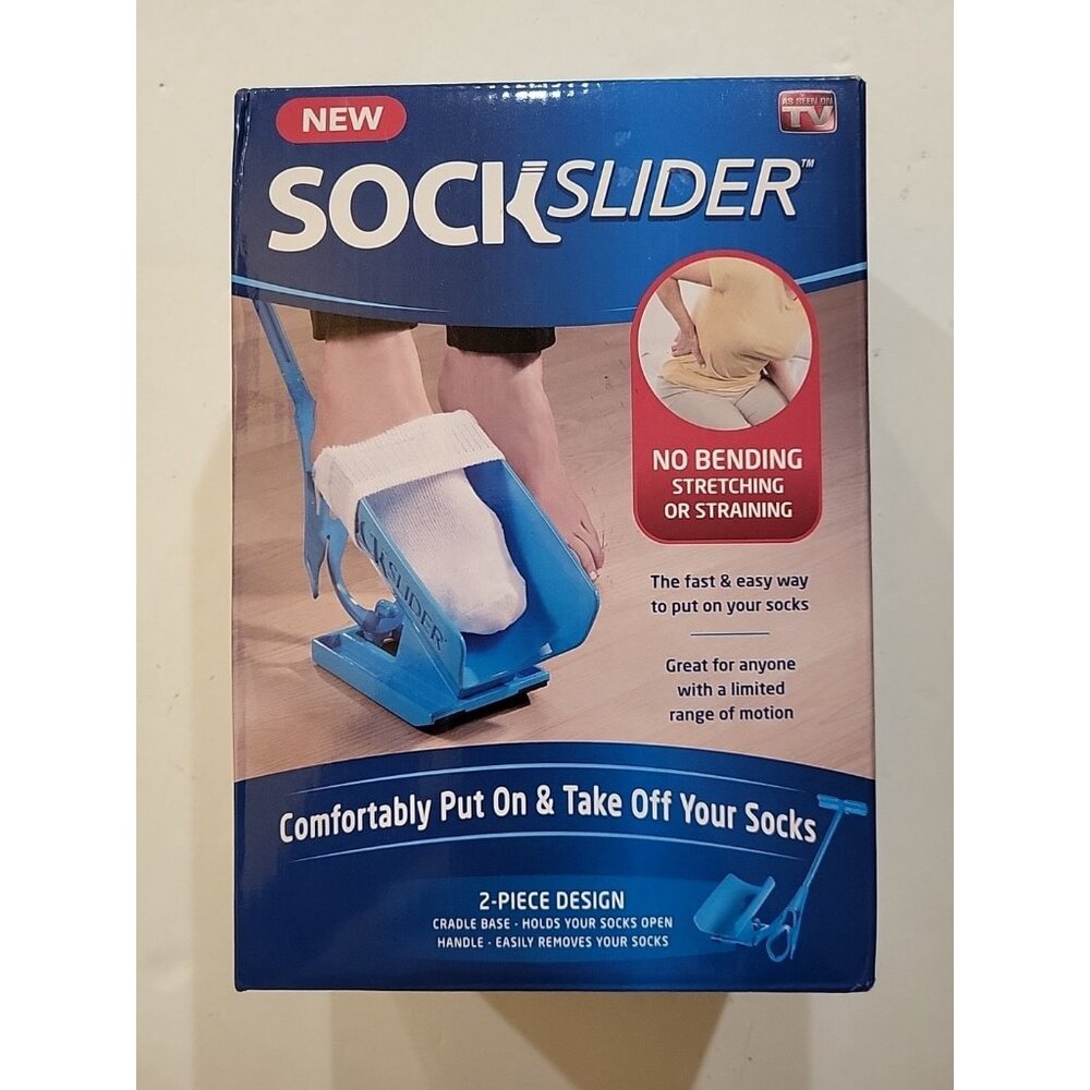 Allstar Innovations Sock Slider The Easy on Easy off Sock Aid Kit Shoehorn Blue